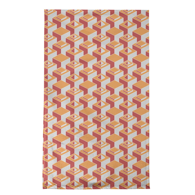 Patricia Geoffrey Tea Towel Kitchen Towel, Orange, Poly Twill