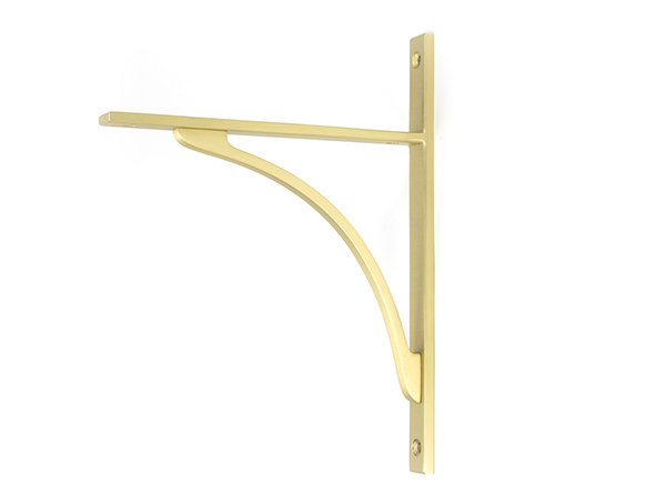 Apperley Shelf Bracket, 26cm H x 7.9cm W x 2cm D, Satin Brass