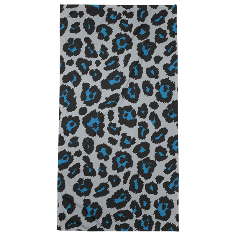 Serviette de bain Garp, Bleu Carolina / argent / noir, Microfibre