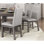 Chaises de salle à manger en tissu beige 2 pièces, structure en bois au fini gris, garniture cloutée, aspect rustique, largeur de siège de 19,5 po, hauteur de 38,5 po, capacité de 250 lb et chaises de dossier 2 pièces, mobilier de pièce, profondeur de 24 po