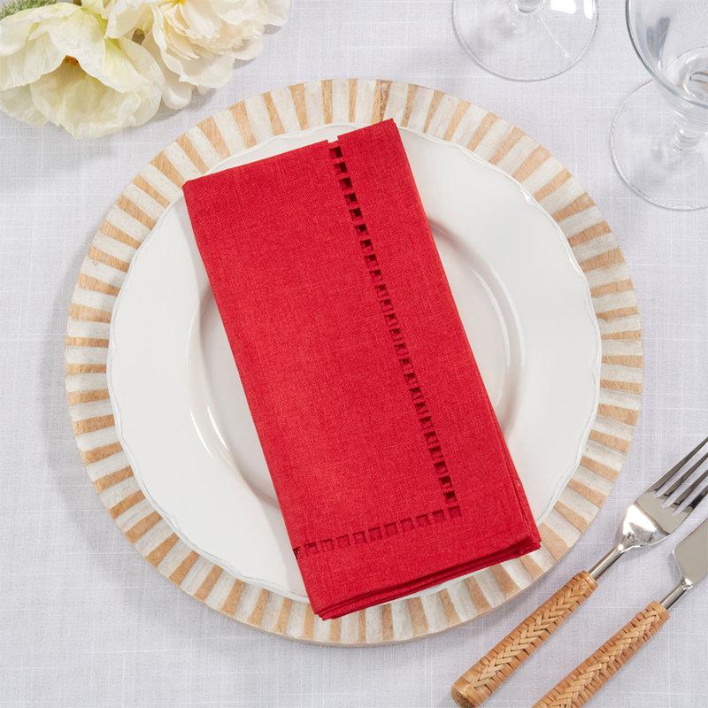 Serviette carrée en polyester Caroleta, Rouge