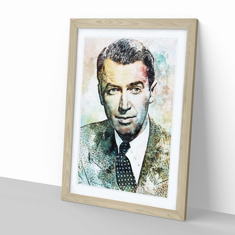 James Stewart in Abstract - Framed Print, 48cm H x 36cm W x 2cm D, Oak Framed