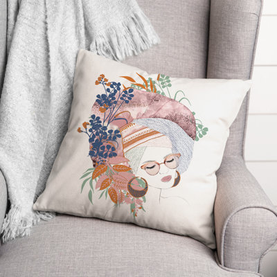  Summer Chic Sketch Square Pillow Cover & Insert