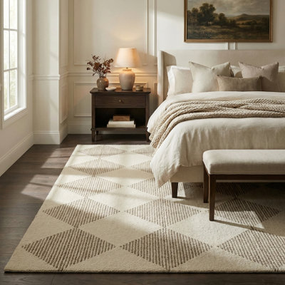 Tapis d'intérieur / beige à motif géométrique beige / brun à motif géométrique de 5 pi x 8 pi (5 pi 3 po x 7 pi 7 po) Branch Branch