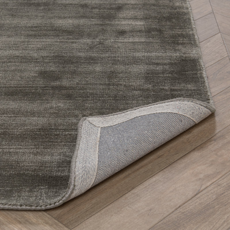 Berlin Distressed Handwoven Fabric Area Accent Rug, Charcoal, Rectangle 2' x 3'