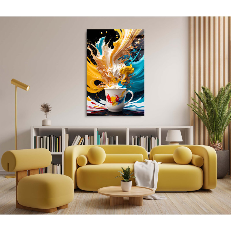 Éclaboussures de peinture sur plastique / acrylique, H 24 po x l 26 po
