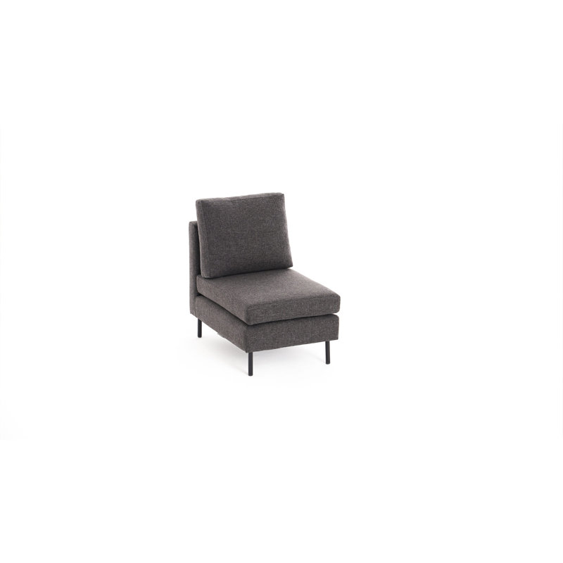 Canapé et méridienne de 47,6 po Hazari, Mélange de polyester anthracite