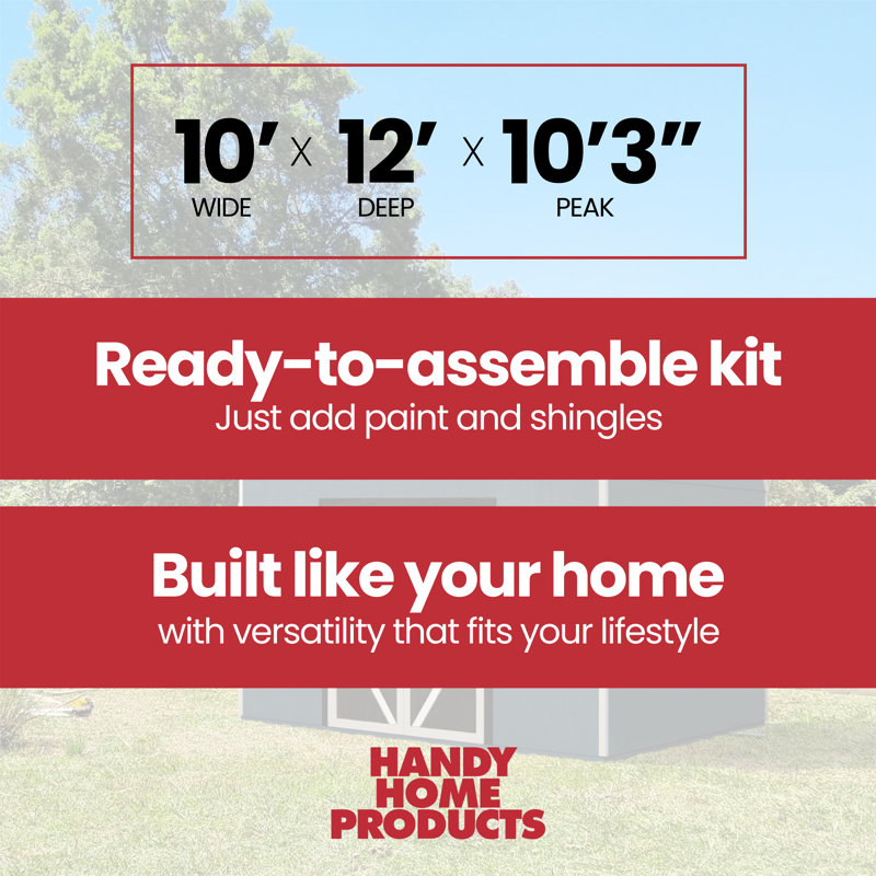 Braymore 10' x 12' Brown Wooden Storage Shed Kit with Shelving