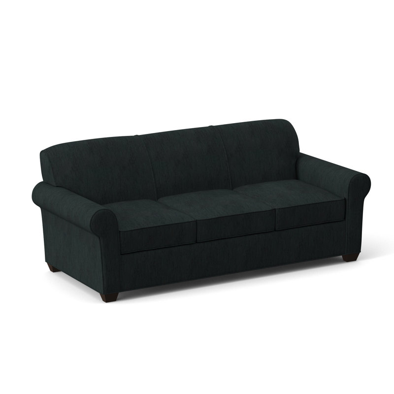 Finn Rolled Arm Sofa with Reversible Cushions, Cardigan Coal, Cafelle, 34" H x 83" W x 36" D