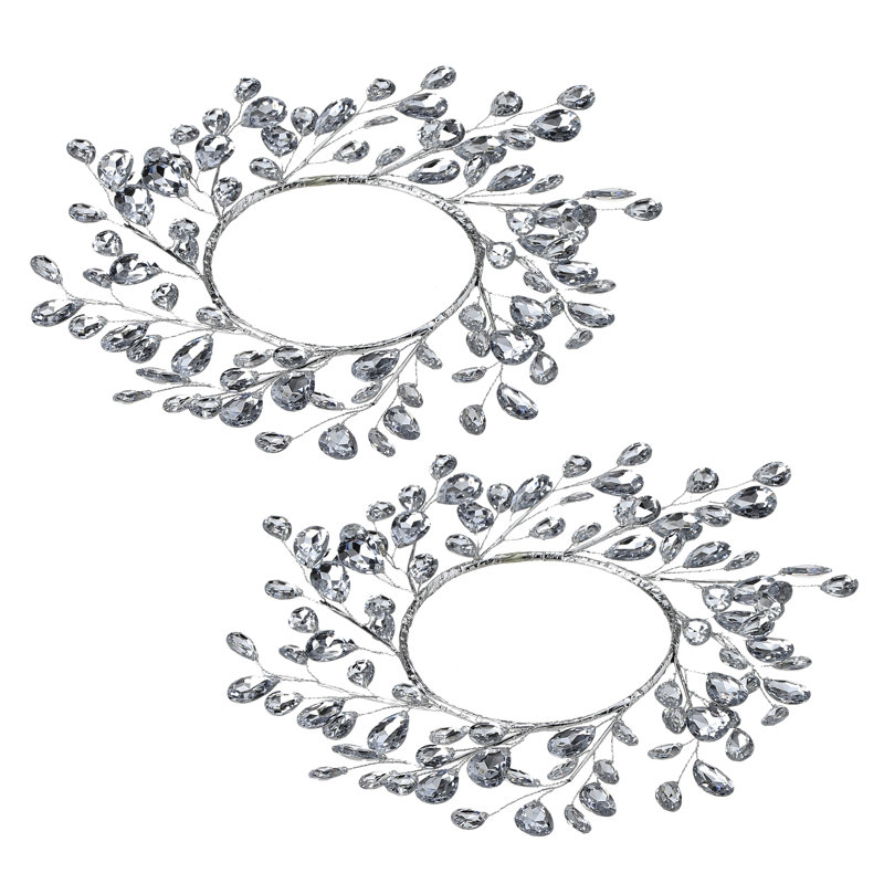 Ensemble de 2 bougies en métal, Argent