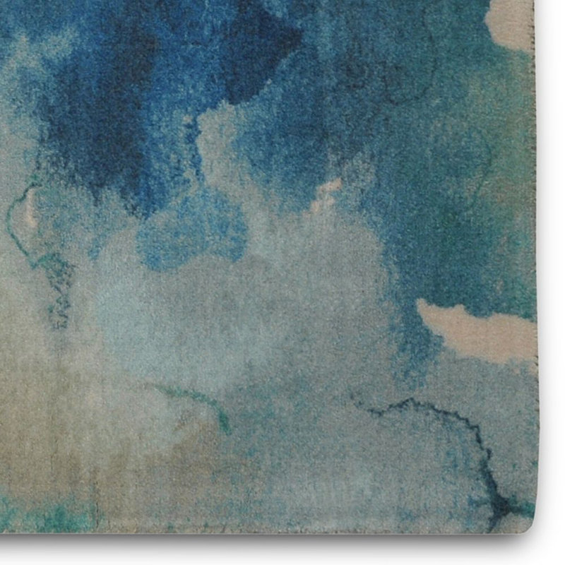 Tapis bleu / rose touffeté Mariam, Rectangle 5 pi x 7 pi