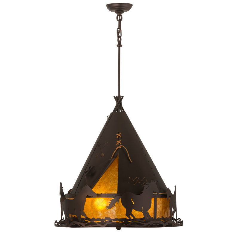 Rustic Lodge 4 - Light Mahogany Bronze Single Pendant