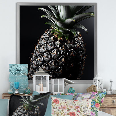 Ananas foncé foncé anthracite I - Art mural ananas