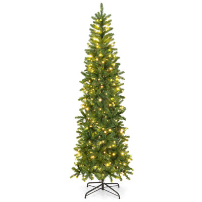 7.5' Artificial Pine Christmas Tree with Color & Clear Lights