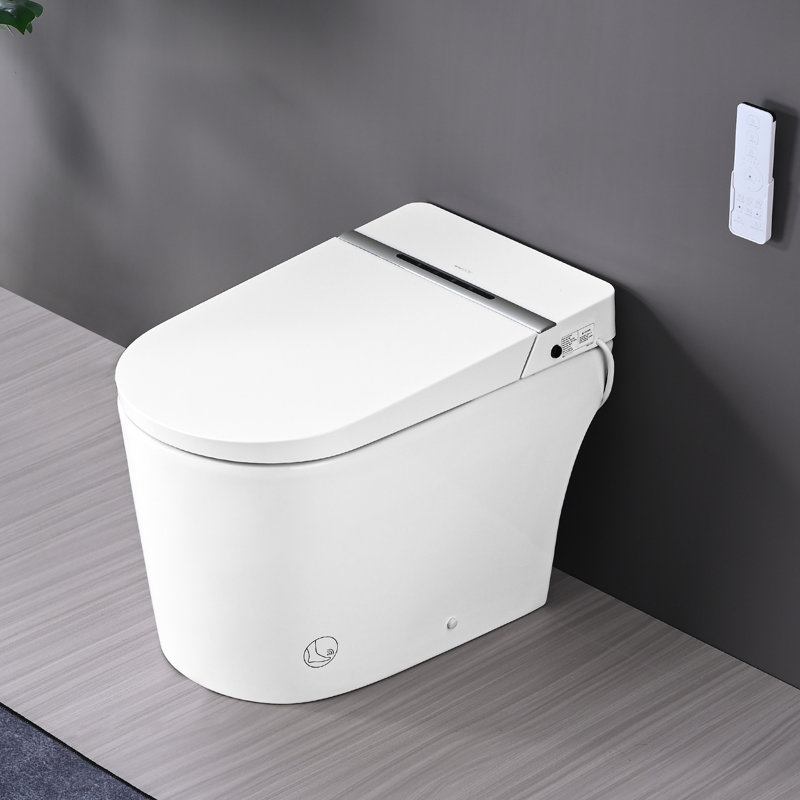 Bidet de toilette intelligent avec télécommande, siège chauffant de nuit, buse autonettoyante, capteur de pied, affichage à DEL avec contrôle d'ouverture du capteur,