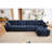 Three - Seater Sofa Set With Ottoman And Pillows,Solid Wood, Textured Chenille, High - Resilience Cushions, Ideal For Living, Lounge, Office, Hotel Spaces-1470352174-1442966420
