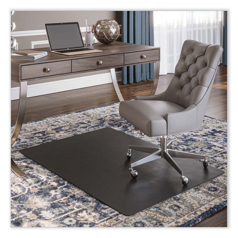Medium Pile Carpet Beveled Rectangular Chair Mat, 36" W x 48" D