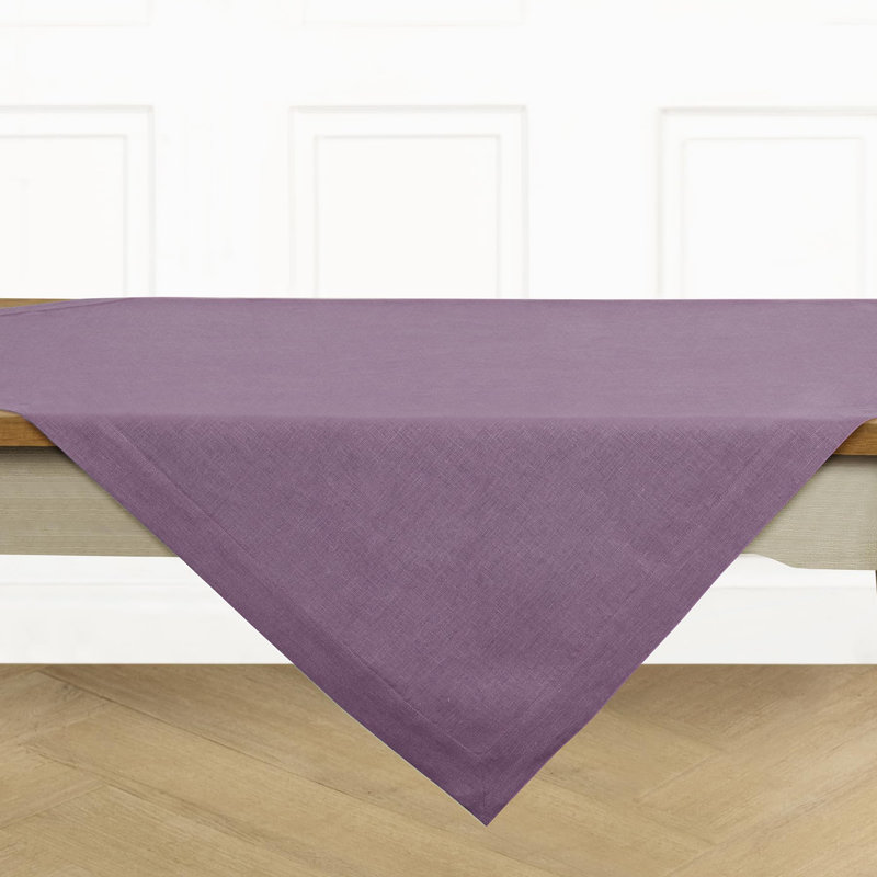 Fete - 100% Pure Linen Table Throw, Mulberry, Solid Color