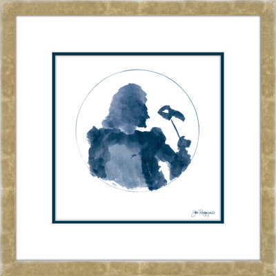 «Venetian Portrait Round 4» par Joe Ruggiero - Reproduction d'art sur papier encadrée