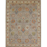 Transitional One-of-a-Kind Rectangle 9'1" X 12'3" Hand Knotted Area Rug