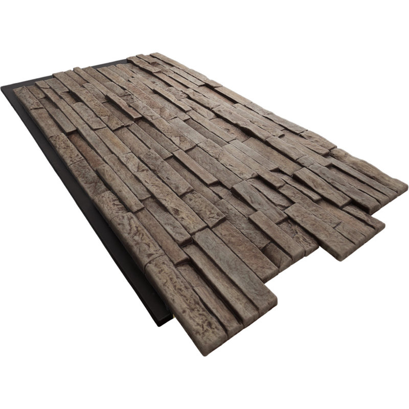 Panneau en faux pierre EverStone Eldorado, l 48 po x H 25 po x P 1 po, couleur chocolat hollandais, Chocolat hollandais