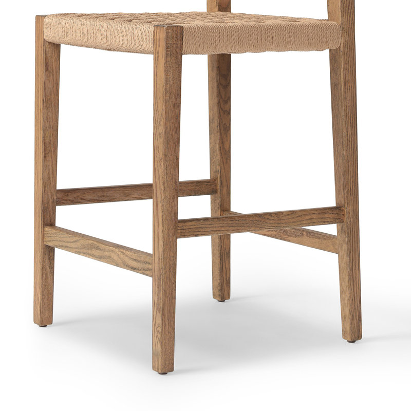 Hamlin Bar Stool with Solid Wood Frame, Counter Stool (26" Seat Height)