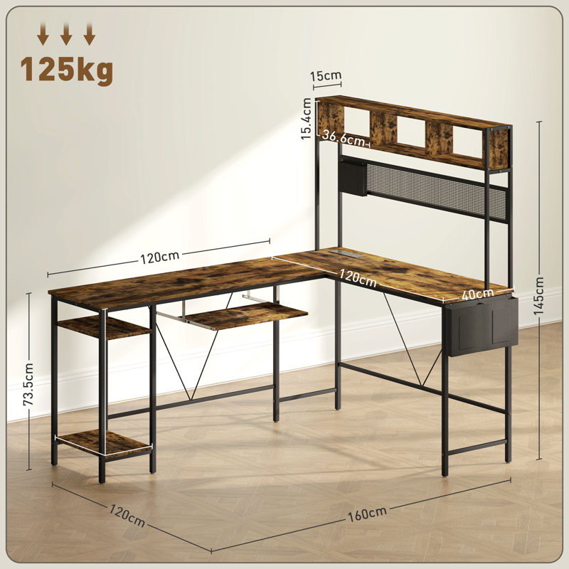 Anki Adjustable Metal Base Computer Desk