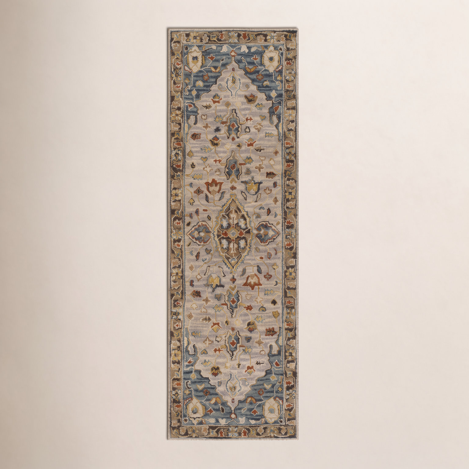 Alford Taupe Hand-Tufted Oriental Wool Rug, Runner 2'6" x 8'