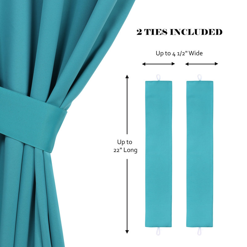 Paire de rideaux obscurcissant avec œillets Millendon, Turquoise, L 46 po x L 96 po