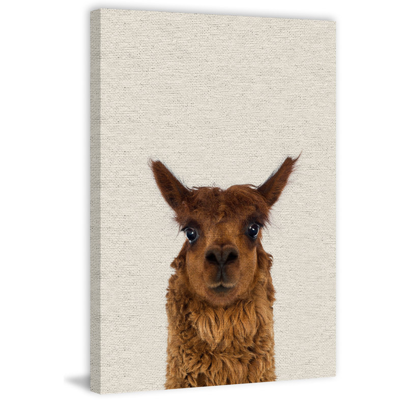 « staring llama ii », art sur toile, H 45 po x l 30 po x P 1,5 po