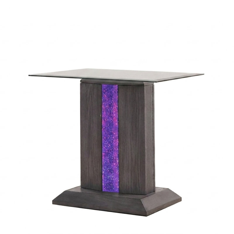 Hadley Table de bout carrée en verre gris