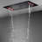 Marsala Luxury Matte Black Thermostatic Recessed Ceiling Mount Rainfall Shower System with Handheld