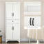 Armoire de cuisine autoportante de 67 po de hauteur, armoire de rangement 4 portes avec tiroir et tablettes réglables pour la salle à manger, blanc