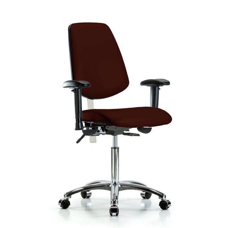 Chaise de tâches ergonomique Octavia, Bourgogne, Roulettes, Non inclus