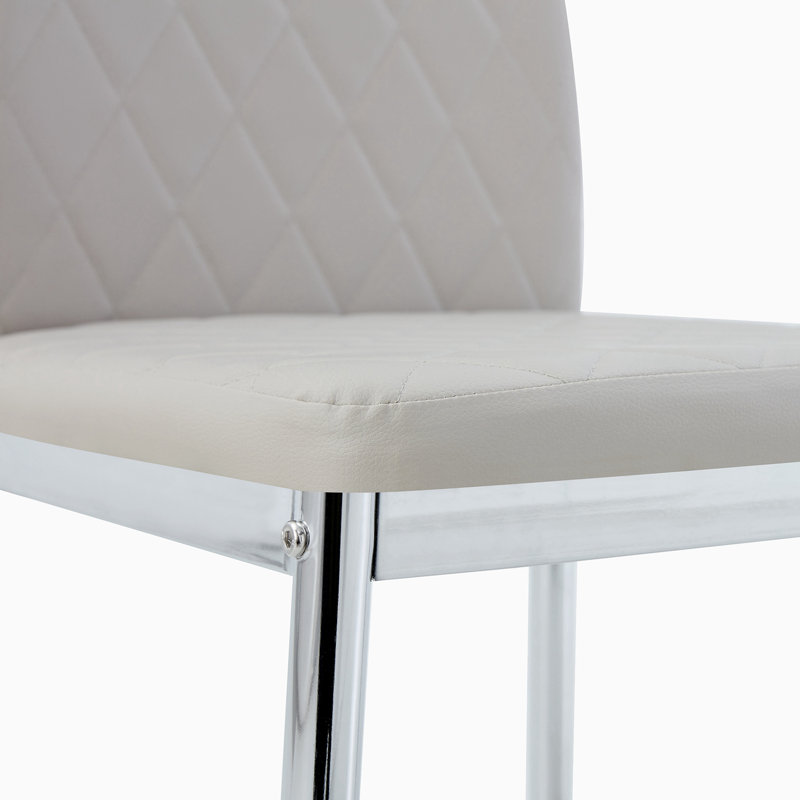 Chaise d'appoint en similicuir, Gris