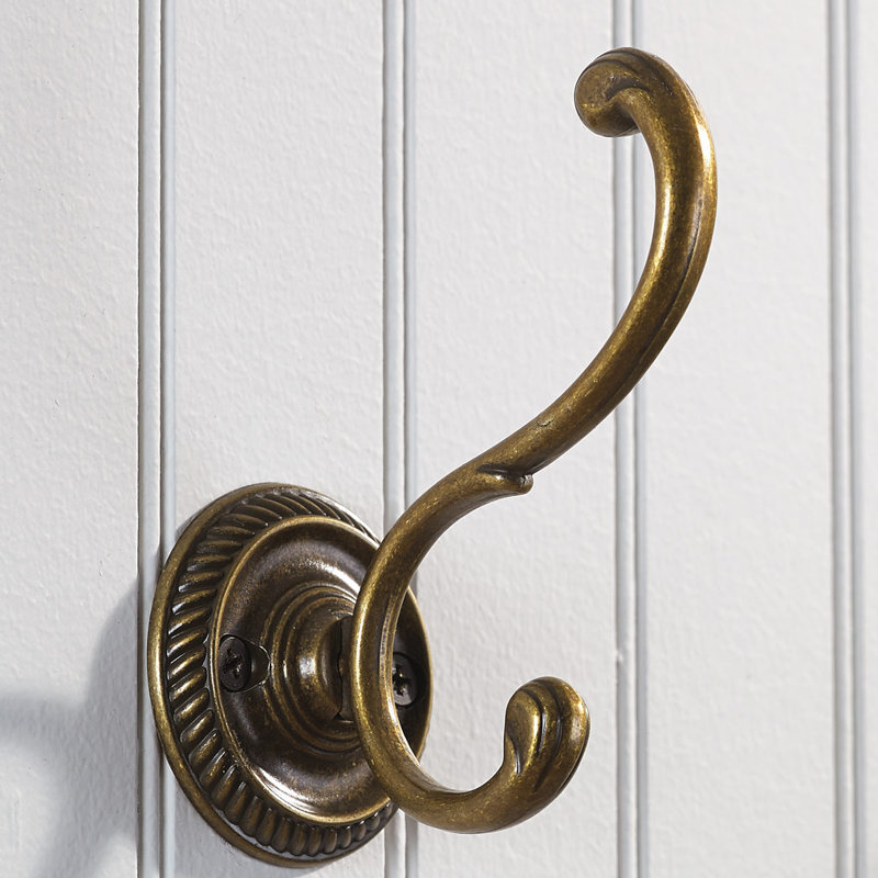 Classic Brass Wall Hook, Antique Brass