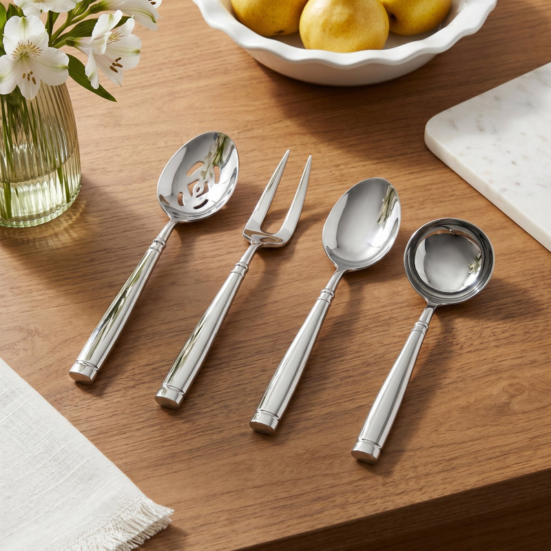Donata 4 Piece Stainless Steel Hostess Set