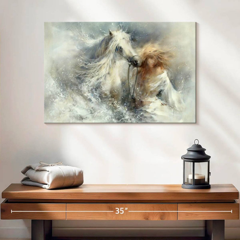 Scène dans l'eau, H 16 po x l 24 po