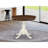 Antique Kitchen Dining Table - a Round Wooden Table Top with Pedestal Base, Walnut & Linen White-1540360384-1557724130-1557724147