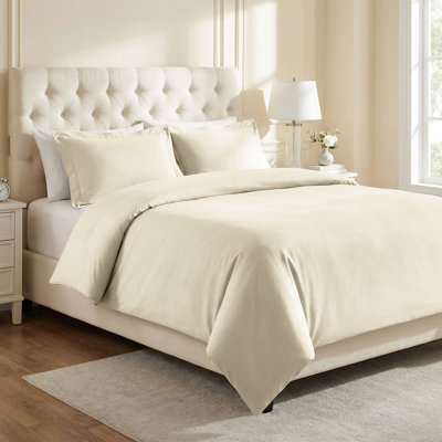 Ensemble de housse de couette en mélange de coton et polyester à densité de tissage 1200 fils 3 pièces