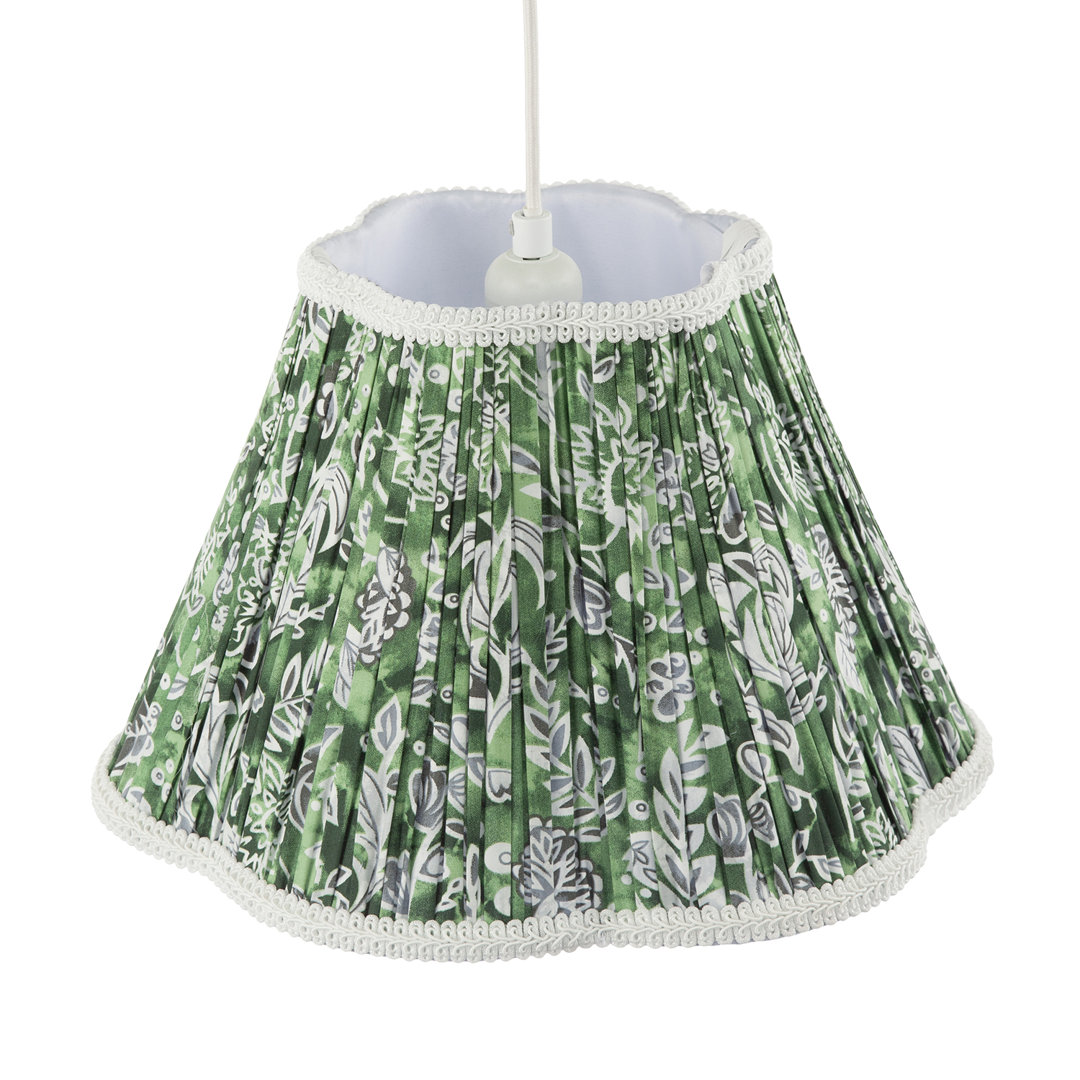 22cm H Fabric Empire Pendant Shade ( No Direct Attachment Method ) in Green