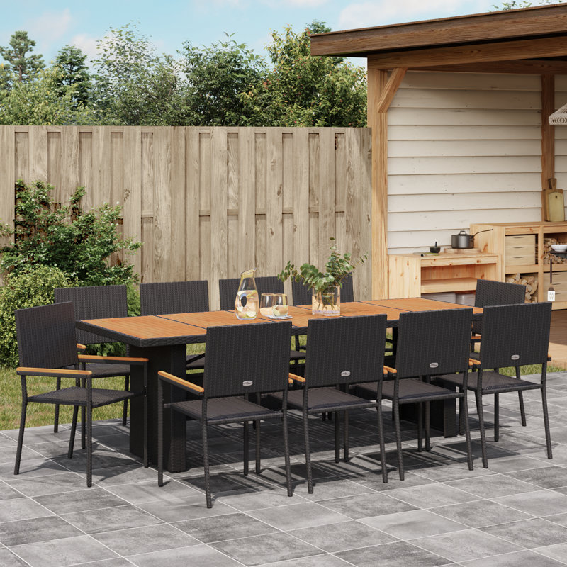 10 - Person Patio Dining Set with Rectangular Table