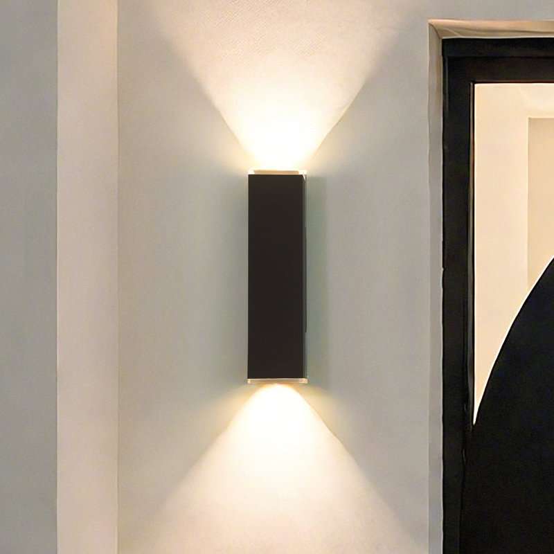Serra 20-inch 2-light Textured Black LED Exterior Wall Sconce, 20" H x 4.5" W x 3.75" D, Black