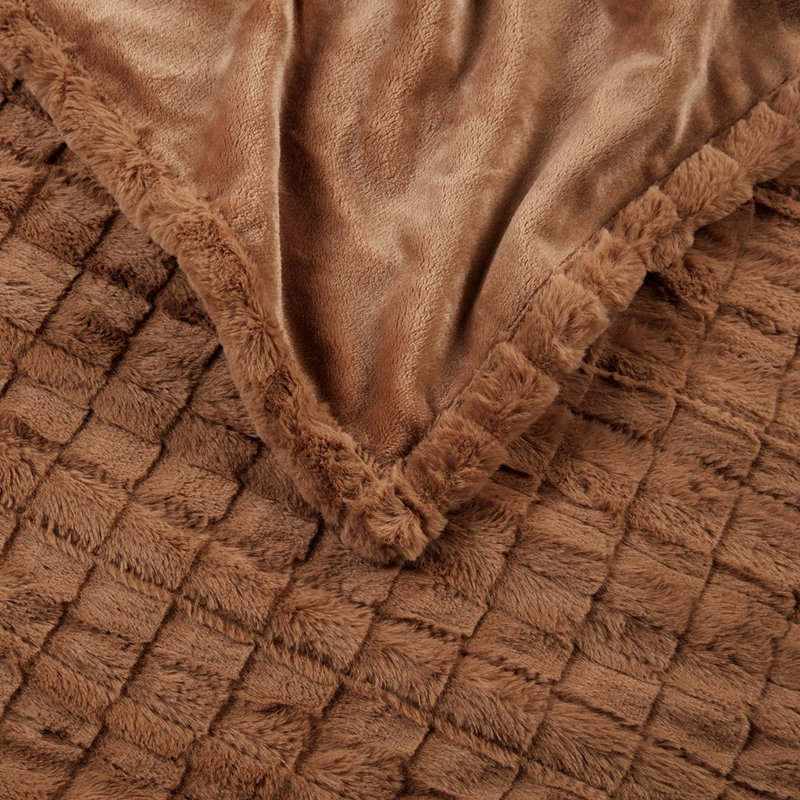 Jeté chauffant Gracie Mills Brentwood, Texture brune
