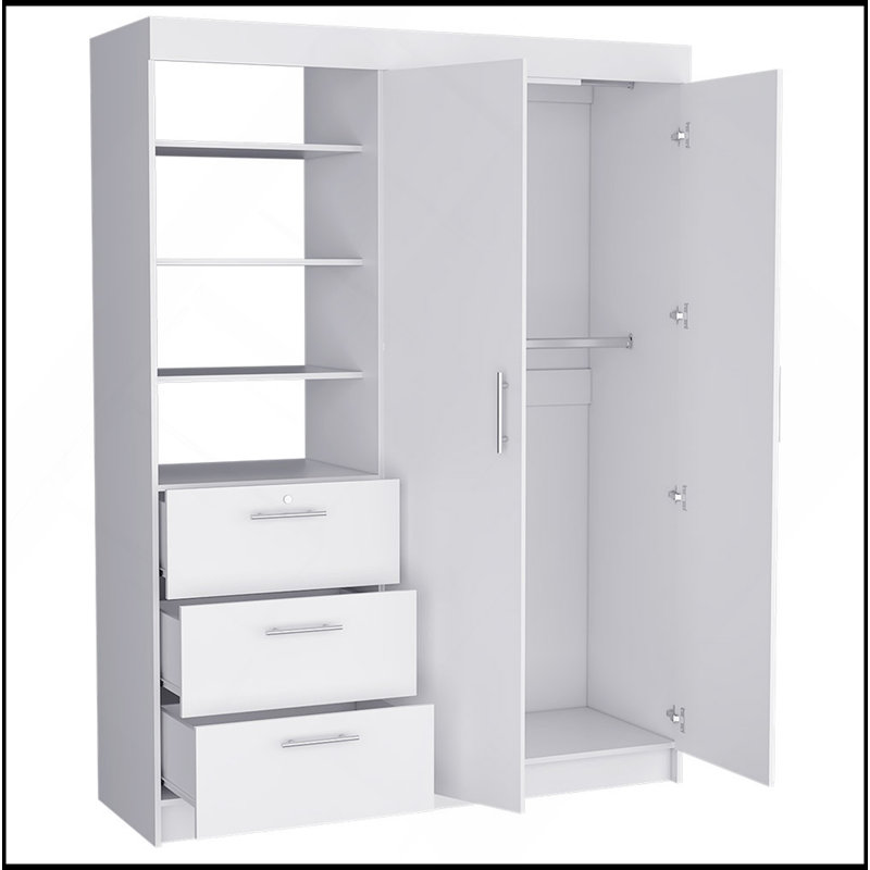 Armoire Rumanu, chambre à coucher, blanc, Blanc