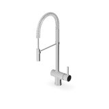 Zucchetti Pan S Deck Mount Single-Hole One Handle Pull Out Kitchen Faucet with 7-7/8'' Spout Reach