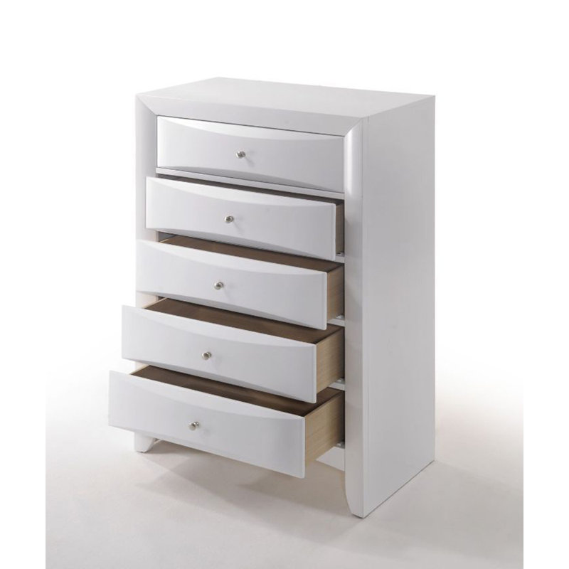 Commode 5 tiroirs Houchins, Blanc 1