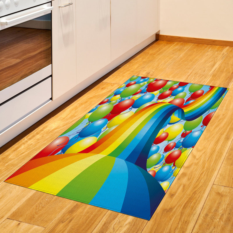 Tapis décoratif en polyuréthane à haute densité Rainbow, Rectangle 2 pi 7 po x 5 pi