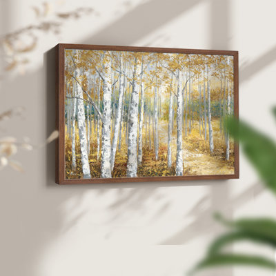 Birch Path II -Framed Print - Restickable