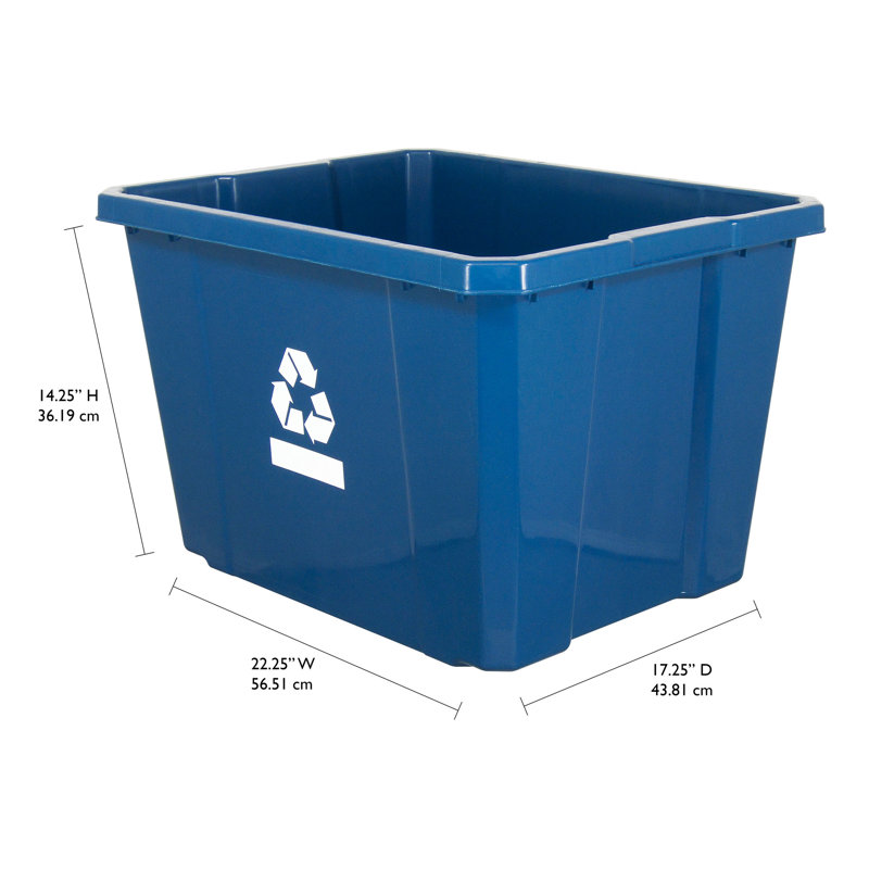 Plastic Open Outdoor Trash & Recycling Bin - 17 Gallons